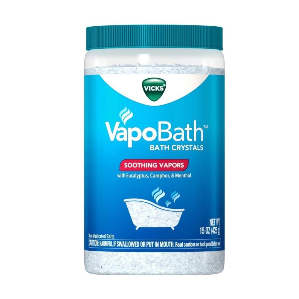 Vicks VapoBath Crystals Non-Medicated Bath Salts Soothing Vicks Vapors 15 oz
